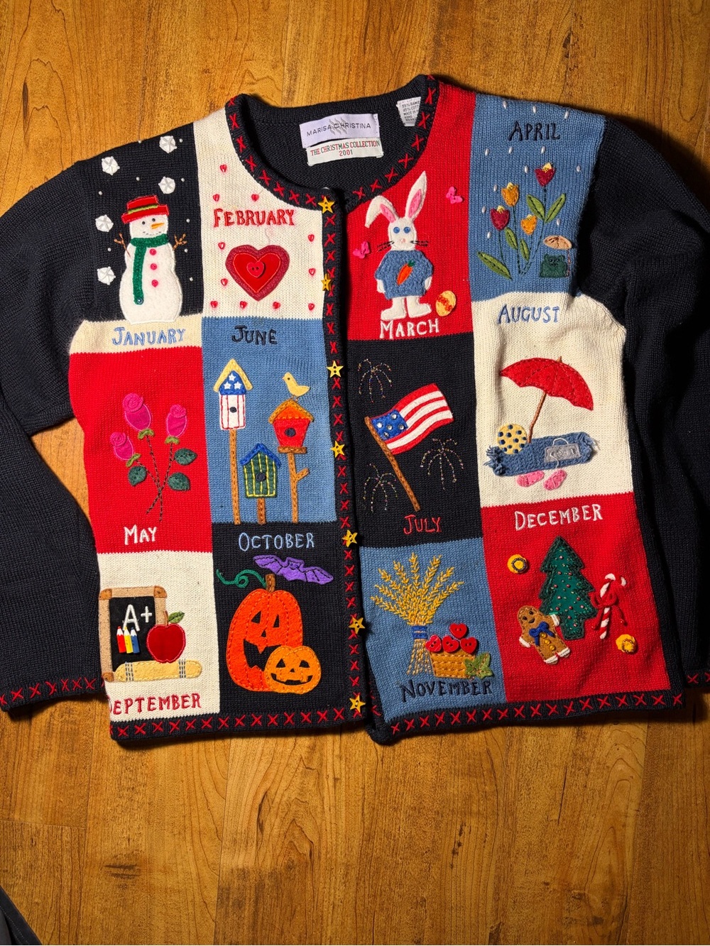 VTG Months Patchwork Cardigan Sweater